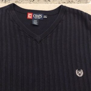 Chaps sweater vest xl navy blue 100%cotton